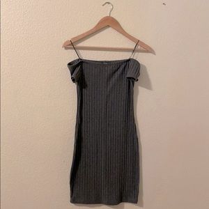 Off the shoulder gray dress